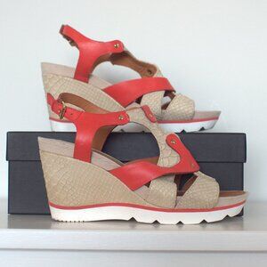 Geox Sophia Wedge Leather Sandals - Size 40 ( US 9/9.5)